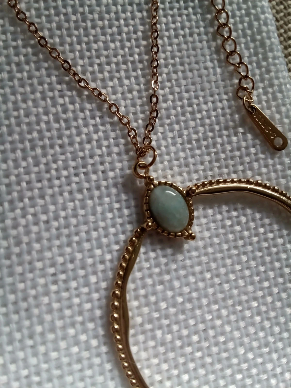 Collier bohème anneau et pierre d'amazonite – photo 4
